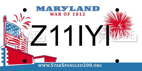 Z11IYI Maryland License Plate