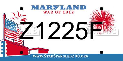 Z1225F Maryland License Plate