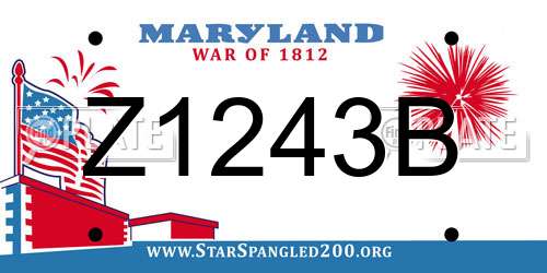 Z1243B Maryland License Plate
