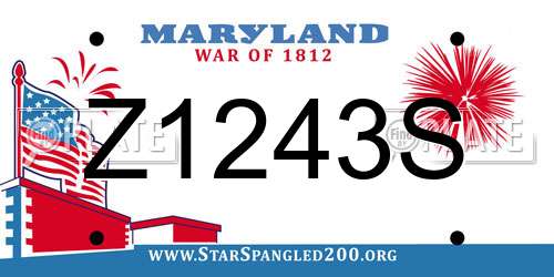 Z1243S Maryland License Plate