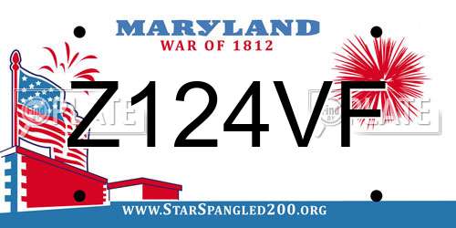 Z124VF Maryland License Plate
