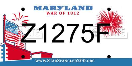 Z1275F Maryland License Plate