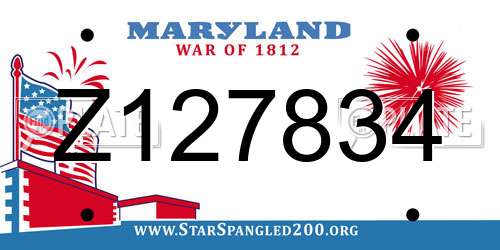 Z127834 Maryland License Plate