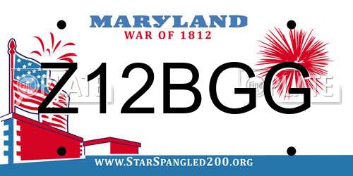 Z12BGG Maryland License Plate