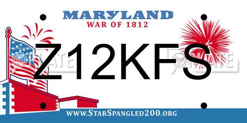 Z12KFS Maryland License Plate
