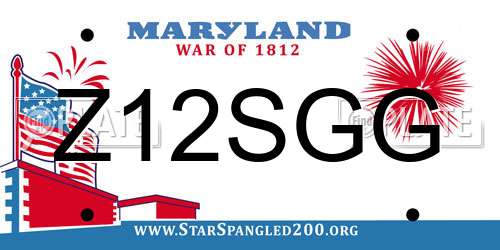 Z12SGG Maryland License Plate