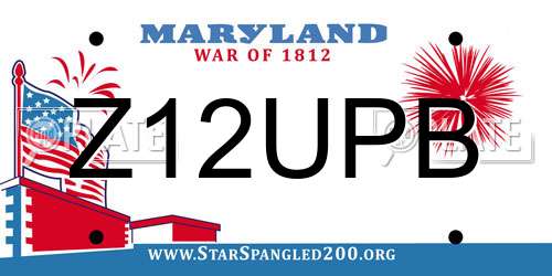 Z12UPB Maryland License Plate