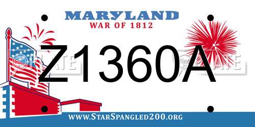 Z1360A Maryland License Plate