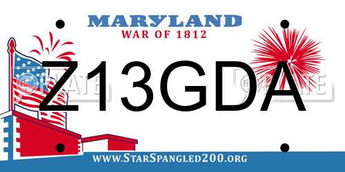 Z13GDA Maryland License Plate