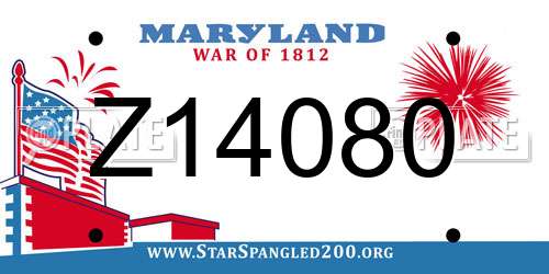 Z14080 Maryland License Plate