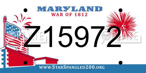 Z15972 Maryland License Plate