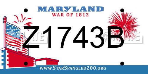 Z1743B Maryland License Plate