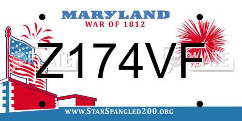 Z174VF Maryland License Plate