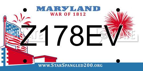 Z178EV Maryland License Plate