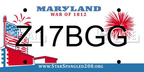 Z17BGG Maryland License Plate