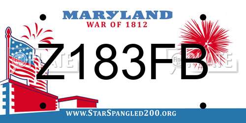 Z183FB Maryland License Plate