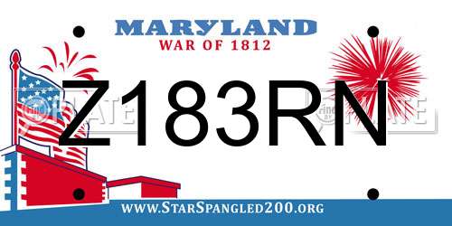 Z183RN Maryland License Plate