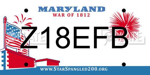 Z18EFB Maryland License Plate