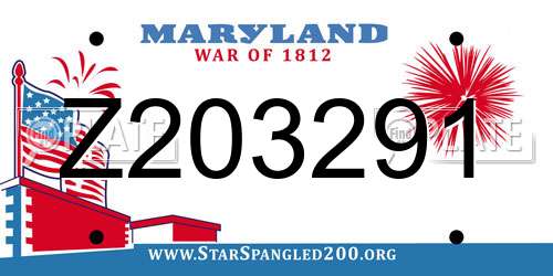 Z203291 Maryland License Plate