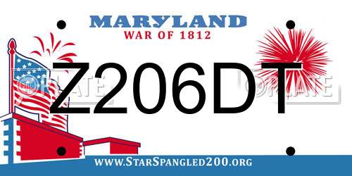 Z206DT Maryland License Plate