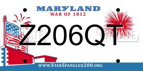 Z206QT Maryland License Plate