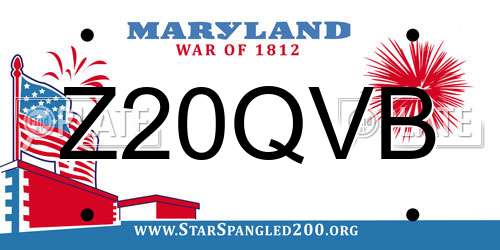 Z20QVB Maryland License Plate