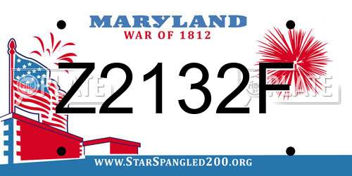 Z2132F Maryland License Plate