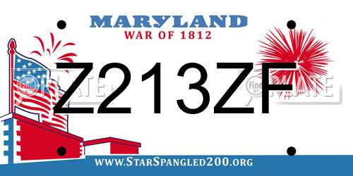 Z213ZF Maryland License Plate