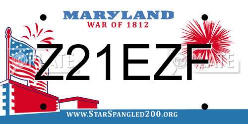Z21EZF Maryland License Plate