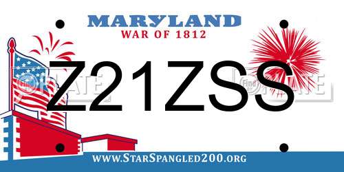 Z21ZSS Maryland License Plate