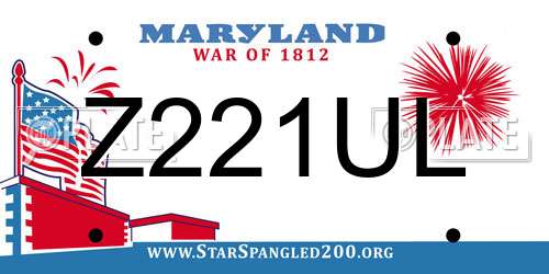 Z221UL Maryland License Plate