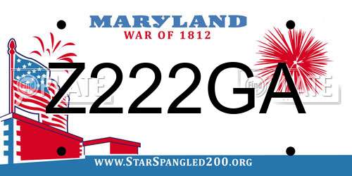Z222GA Maryland License Plate