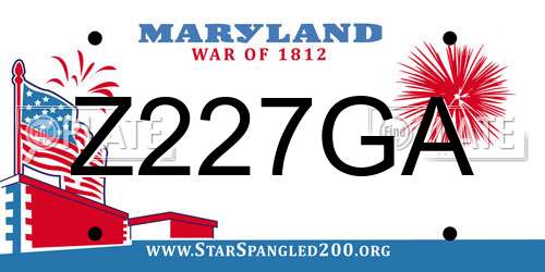 Z227GA Maryland License Plate