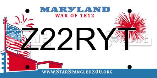 Z22RYT Maryland License Plate