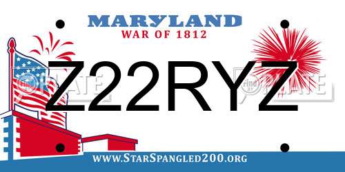 Z22RYZ Maryland License Plate