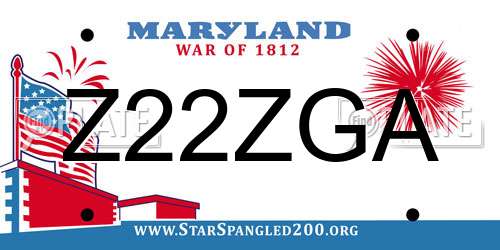 Z22ZGA Maryland License Plate