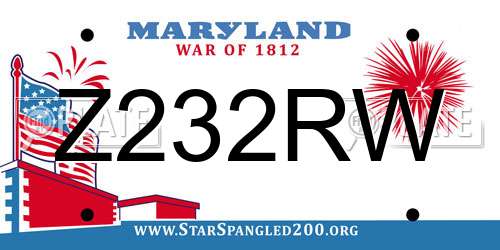 Z232RW Maryland License Plate