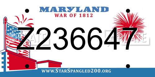 Z236647 Maryland License Plate