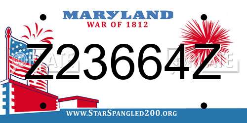 Z23664Z Maryland License Plate