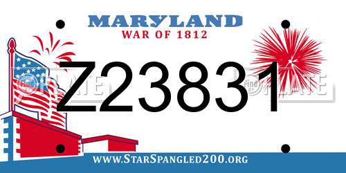 Z23831 Maryland License Plate