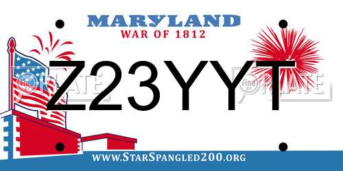 Z23YYT Maryland License Plate