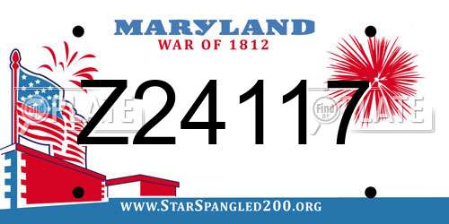 Z24117 Maryland License Plate