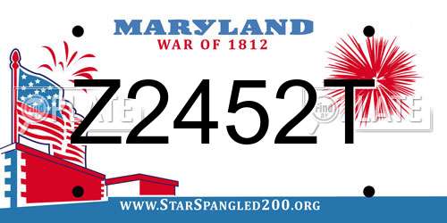 Z2452T Maryland License Plate