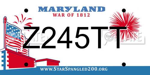 Z245TT Maryland License Plate