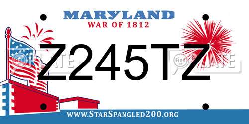 Z245TZ Maryland License Plate