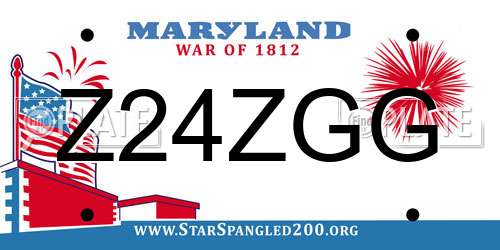 Z24ZGG Maryland License Plate