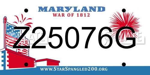 Z25076G Maryland License Plate