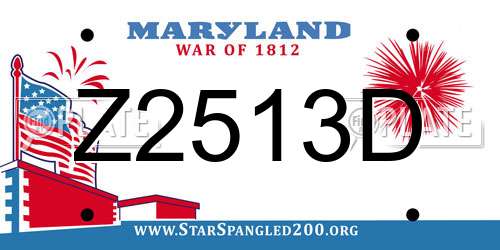 Z2513D Maryland License Plate