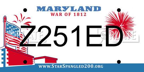 Z251ED Maryland License Plate