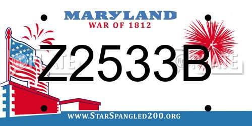 Z2533B Maryland License Plate